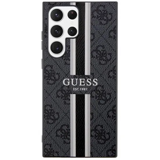 Guess GUHCS23LP4RPSK S23 Ultra S918 black/black hardcase 4G Printed Stripe