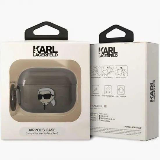 Karl Lagerfeld KKLAP2HNIKTCK Airpods Pro 2 cover black/black Ikonik Karl Lagerfeld