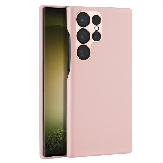 Dux Ducis Grit case for Samsung Galaxy S23 Ultra elegant case made of artificial leather pink