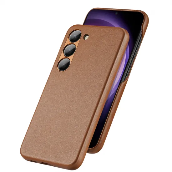 Dux Ducis Grit case for Samsung Galaxy S23 elegant case made of artificial leather brown