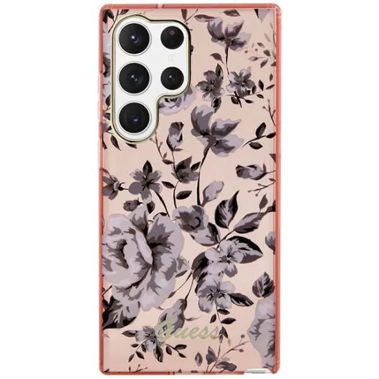 Guess GUHCS23LHCFWSP S23 Ultra S918 pink/pink hardcase Flower Collection