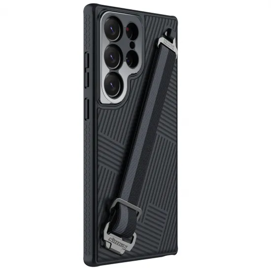 Nillkin Strap Case for Samsung Galaxy S23 Ultra armored case with a wrist strap black