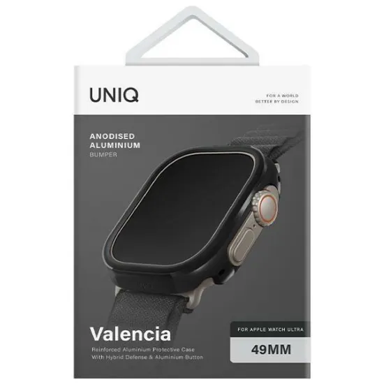 Uniq Valencia Apple Watch Ultra 49mm case. black/midnight black