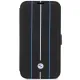 Case BMW BMBKP14X22RVSK iPhone 14 Pro Max 6.7&quot; black/black bookcase Leather Stamp Blue Lines