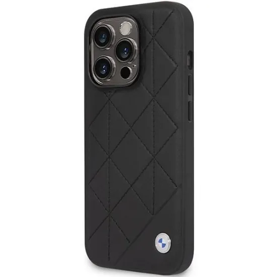 Case BMW BMHCP14L22RQDK iPhone 14 Pro 6.1&quot; black/black Leather Quilted