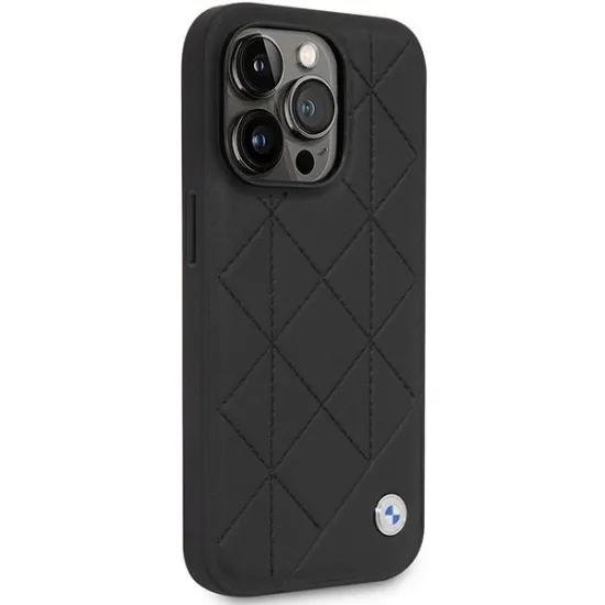 Case BMW BMHCP14L22RQDK iPhone 14 Pro 6.1&quot; black/black Leather Quilted