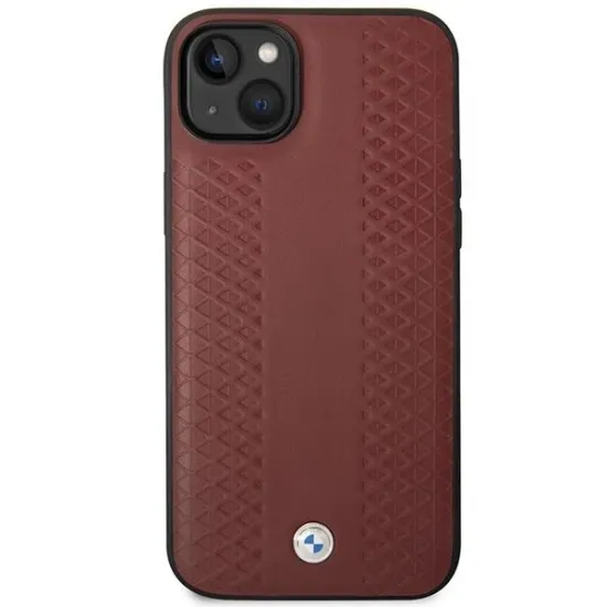 Case BMW BMHCP14S22RFGR iPhone 14 6.1&quot; Burgundy/burgundy Leather Diamond Pattern