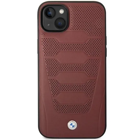 Case BMW BMHCP14S22RPSR iPhone 14 6.1&quot; burgundy/burgundy Leather Seats Pattern