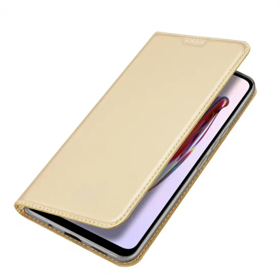Dux Ducis Skin Pro Case For Xiaomi Redmi 11A / Poco C55 / Redmi 12C Cover Flip Card Wallet Stand Gold