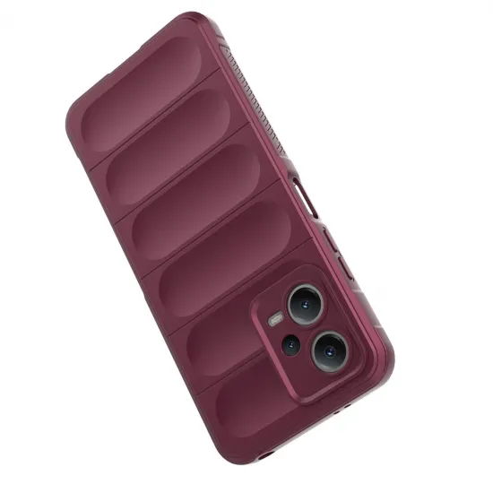 Magic Shield Case Cover for Xiaomi Redmi Note 12 5G / Poco X5 5G Flexible Armor Cover Burgundy