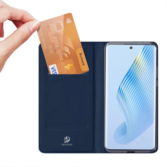 Dux Ducis Skin Pro Case for Honor Magic5 Flip Card Wallet Stand Blue