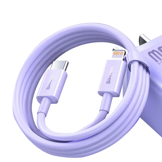 USB-C-Schnelllade-/Datenübertragungskabel – Lightning PD 20 W 1 m Baseus Superior Series – Lila