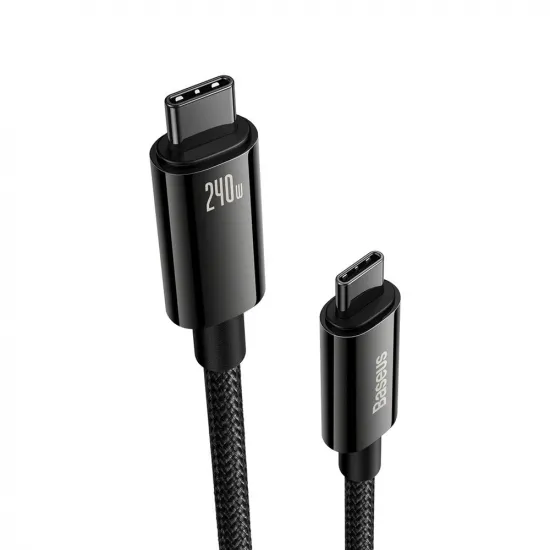 Cable USB C - USB C 480Mb/s 240W 1m Baseus Tungsten Gold CAWJ040101 - black