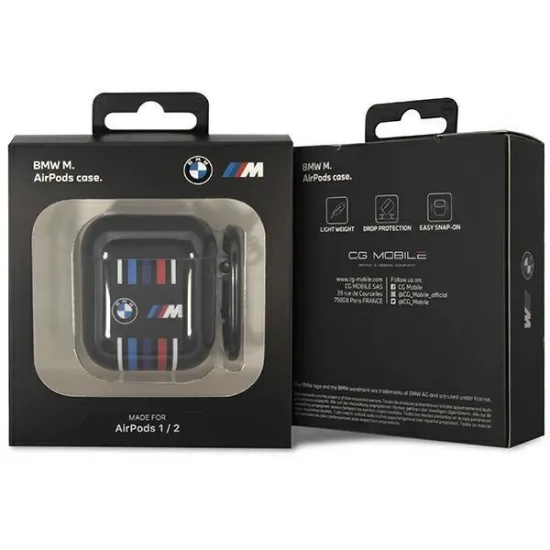 BMW BMA222SWTK AirPods 1/2 cover black/black Multiple Colored Lines