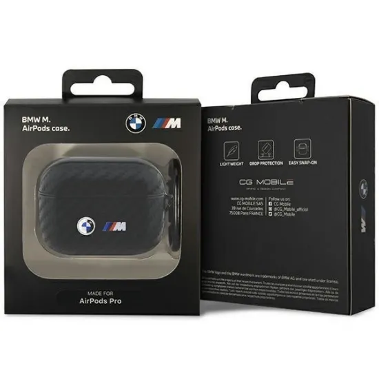 BMW BMAPWMPUCA2 AirPods Pro cover black/black Carbon Double Metal Logo