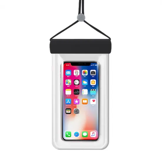 Waterproof phone case 115 mm x 220 mm pool beach bag black