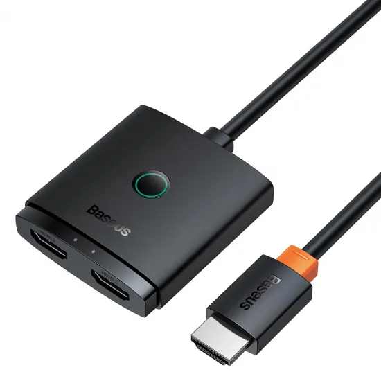 Baseus AirJoy 2in1 4K 60Hz bidirektionaler HDMI-Adapter mit integriertem 1 m Kabel – Schwarz