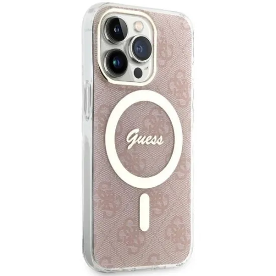 Guess GUHMP13LH4STP iPhone 13 Pro / 13 6.1" pink/pink hardcase 4G MagSafe