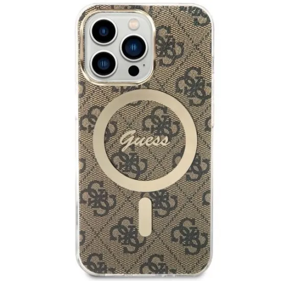 Guess GUHMP13LH4STW iPhone 13 Pro / 13 6.1" brown/brown hardcase 4G MagSafe