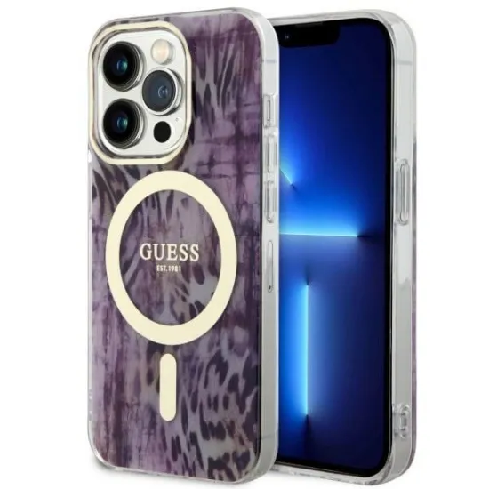Guess GUHMP14XHLEOPWP iPhone 14 Pro Max 6.7&quot; pink/pink hardcase Leopard MagSafe
