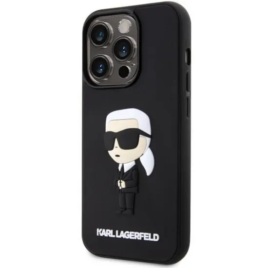 Karl Lagerfeld KLHCP14L3DRKINK iPhone 14 Pro 6.1" black/black hardcase Rubber Ikonik 3D