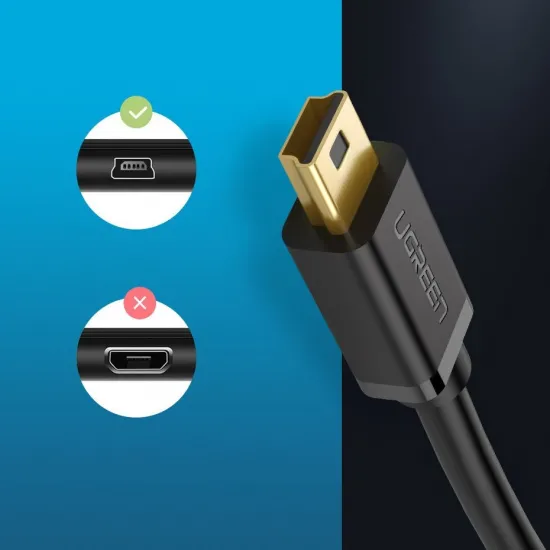 Ugreen Kabel USB - Mini-USB 480 Mbit/s 1 m schwarz (US132 10355)
