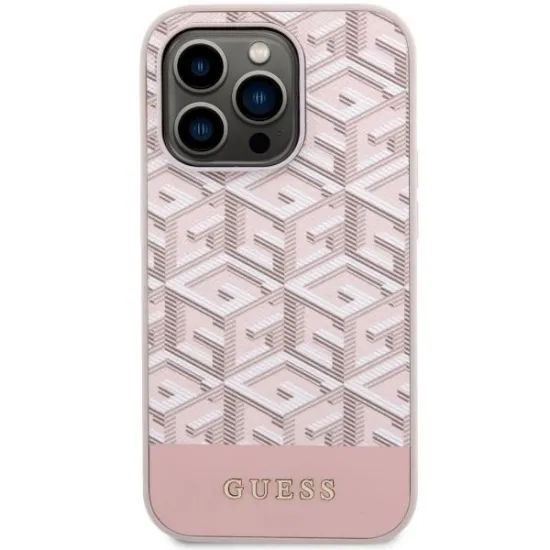 Guess GUHMP14XHGCFSEP iPhone 14 Pro Max 6.7&quot; pink/pink hard case GCube Stripes MagSafe