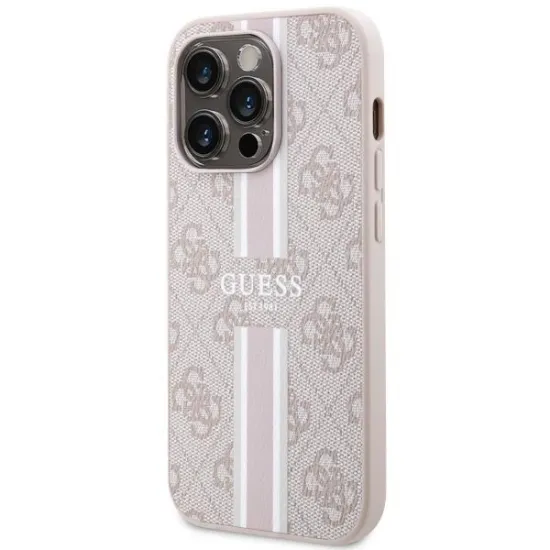 Guess GUHMP14XP4RPSP iPhone 14 Pro Max 6.7&quot; pink/pink hardcase 4G Printed Stripes MagSafe