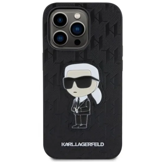 Karl Lagerfeld KLHCP14LSAKHPKK iPhone 14 Pro 6.1" black/black Saffiano Monogram Ikonik