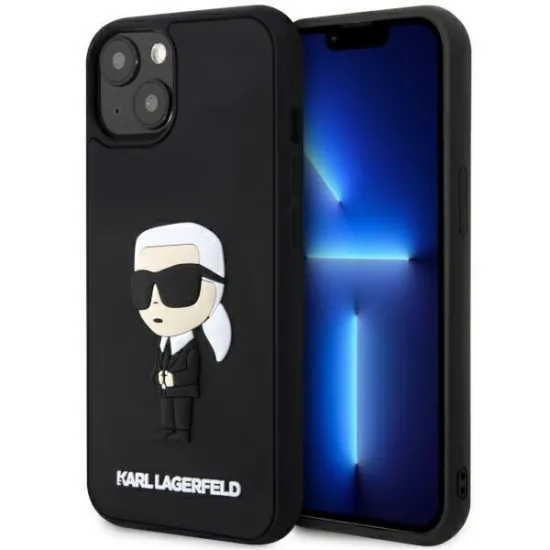 Karl Lagerfeld KLHCP14M3DRKINK iPhone 14 Plus 6.7&quot; black/black hardcase Rubber Ikonik 3D