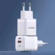 Wall charger GaN 33W PPS USB C/USB Dudao A13Pro - white