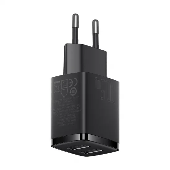 [B WARE] Baseus Compact Ladegerät 2x USB 10,5W schwarz (CCXJ010201)