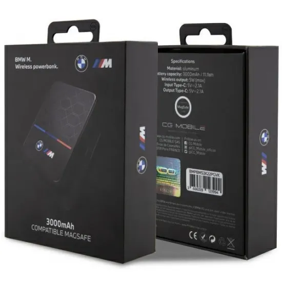 BMW Inductive Power Bank BMPBMS3K22PGVK 5W 3000mAh + cable black/black M Collection MagSafe