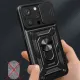 Armor Camshield Case with Stand and Camera Cover for iPhone 15 Pro Max Hybrid Armor Camshield - Black