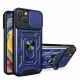 Hybrid Armor Camshield Case with Stand and Camera Cover for iPhone 15 Plus - Blue