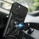 Hybrid Armor Camshield Hülle mit Ständer und Kameraabdeckung für iPhone 15 Plus – Blau