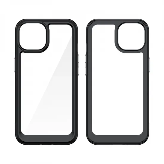 iPhone 15 Outer Space reinforced case with flexible frame - transparent