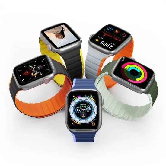 Magnetic Apple Watch Ultra, SE, 9, 8, 7, 6, 5, 4, 3, 2, 1 (49, 45, 44, 42 mm) Dux Ducis Strap (LD Version) - green
