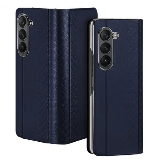 Dux Ducis Bril Leather Flip Wallet Case for Samsung Galaxy Z Fold5 5G - Blue