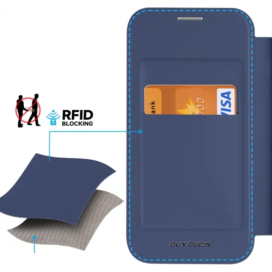 iPhone 15 Pro Magnetic MagSafe Flip Case Dux Ducis Skin X Pro - Blue