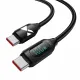 Wozinsky WUCCC1 USB-C - USB-C PD 100W 480Mb/s cable 1m with display - black
