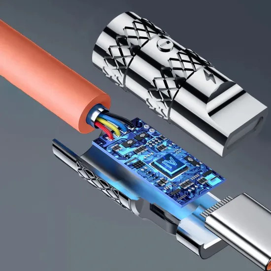 Dudao L24CC angled USB-C - USB-C cable 120W 1m adjustable - orange