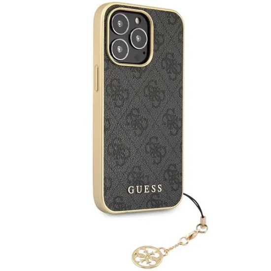 Guess 4G Charms Collection Hülle für iPhone 14 Pro – Grau