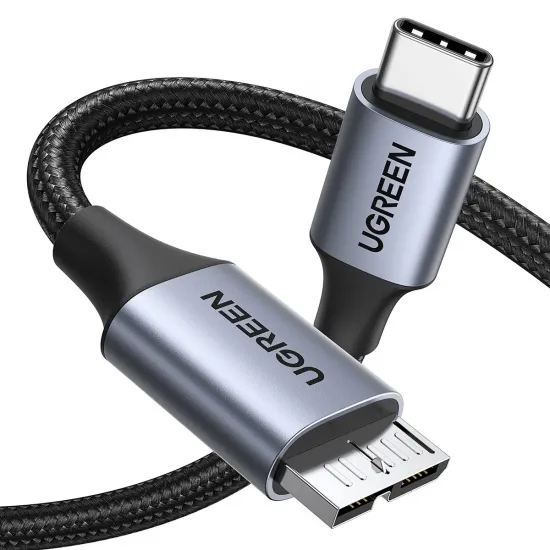USB-C-/Micro-USB-B-3.0-Kabel Ugreen US565 5 Gbit/s 3 A 1 m – Grau