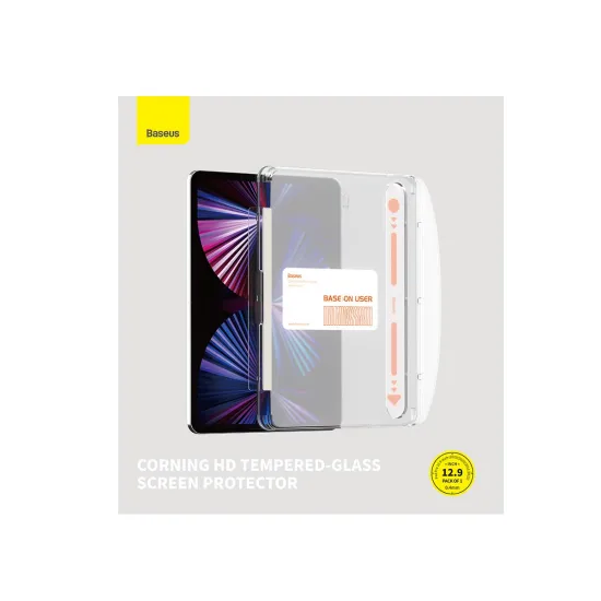 Baseus Crystal tempered glass for iPad Pro 12.9&#39;&#39; (2018/2020/2021/2022) + mounting kit - transparent