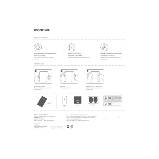 Baseus Crystal tempered glass for iPad Mini 6 8.3' + mounting kit - transparent