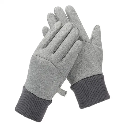 Men's insulated sports phone gloves - gray