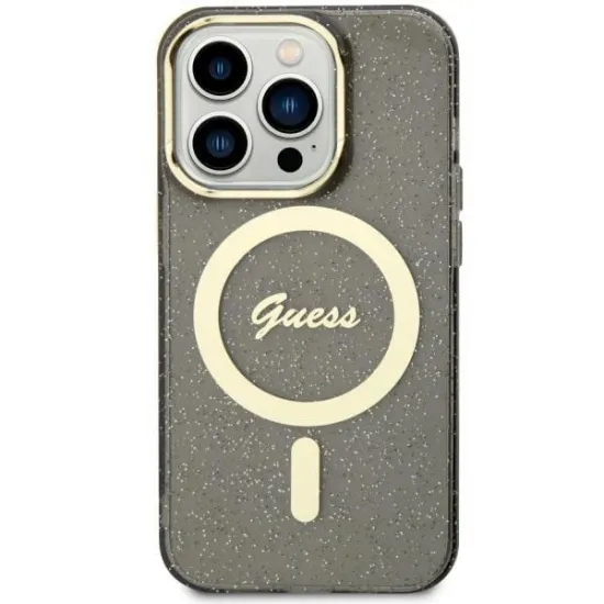 Guess GUHMN61HCMCGK iPhone 11 / Xr 6.1" black/black hardcase Glitter Gold MagSafe