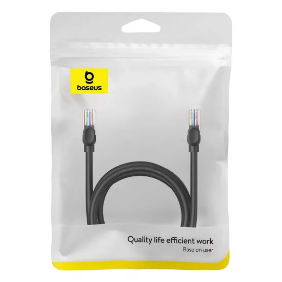 Baseus High Speed ​​Cat 5 RJ-45 1000Mb/s Ethernet cable 2m round - black