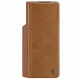 Leather Case with Flip and Camera Protector for Samsung Galaxy Z Fold 5 Nillkin Qin Leather Pro - Brown